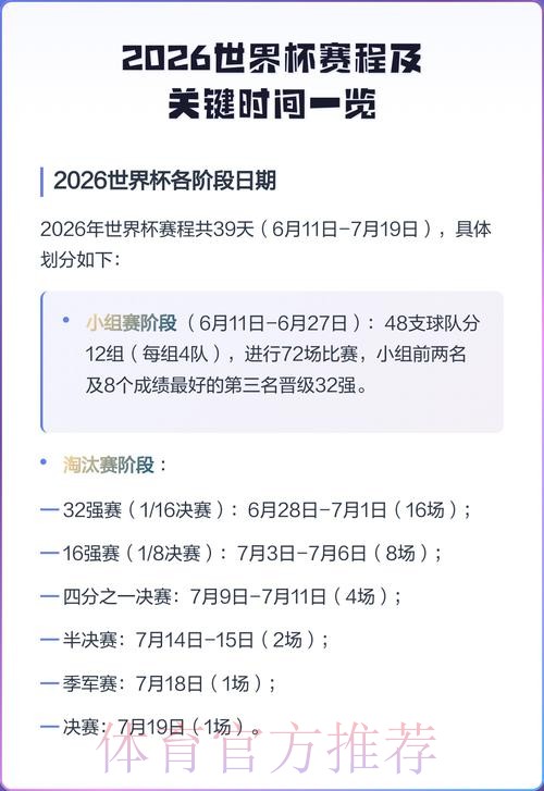 2026世界杯赛程详细安排实时赛程实时查看